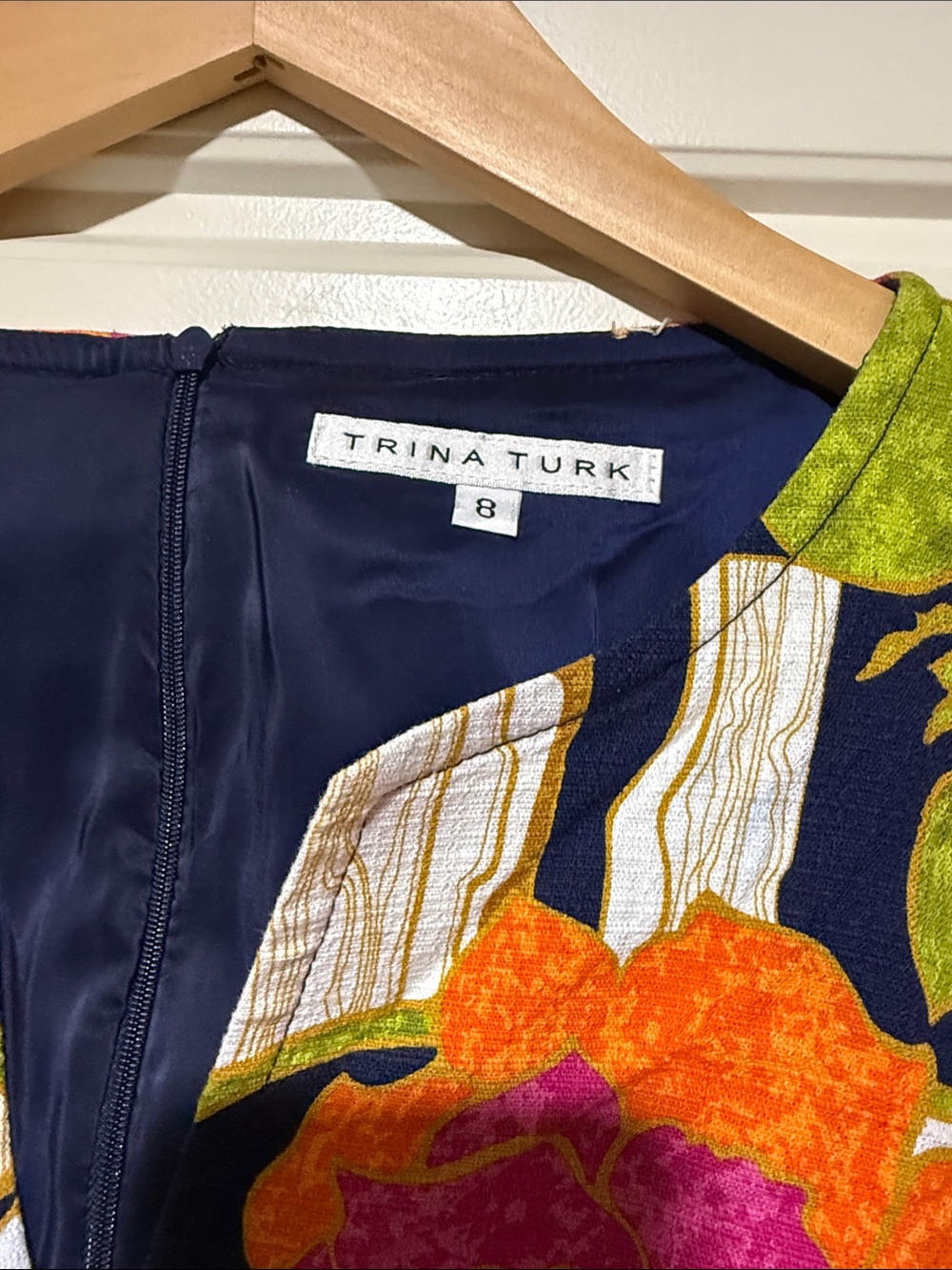 Trina Turk Navy Floral Mini Dress - Picture 2 of 8